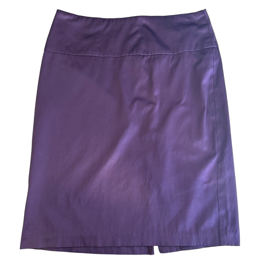 Charlotte Russe Pencil Skirt M Purple Sateen Knee Length Career 1182-SHK
